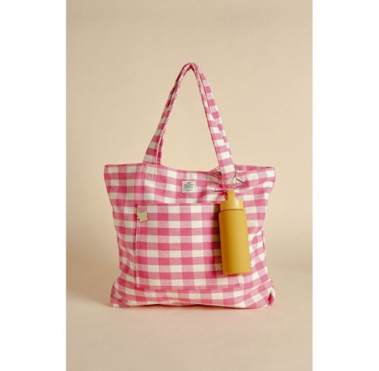 raspberry gingham Daily Tote *5