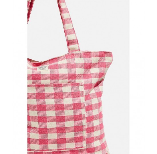 raspberry gingham Daily Tote *5