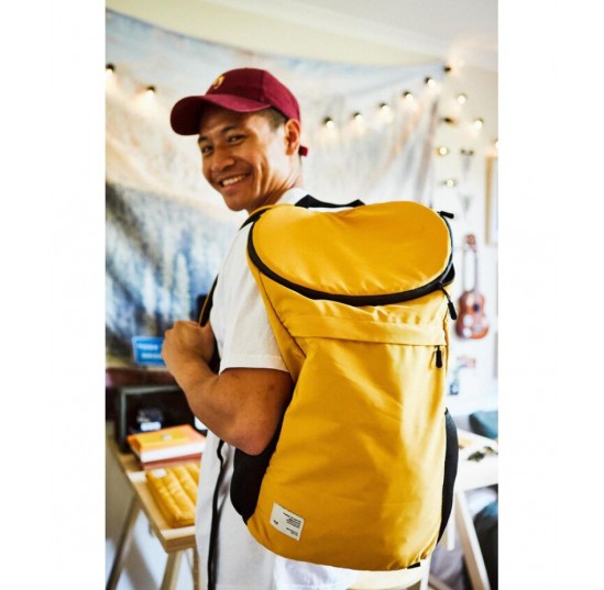 mustard and khaki Practical recycling backpack