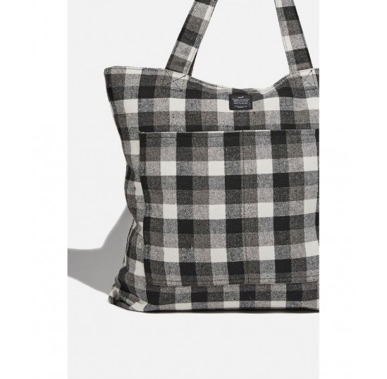 black grey check Daily Tote *2