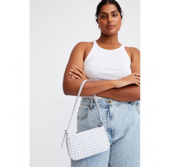 blue/white gingham Underarm bag