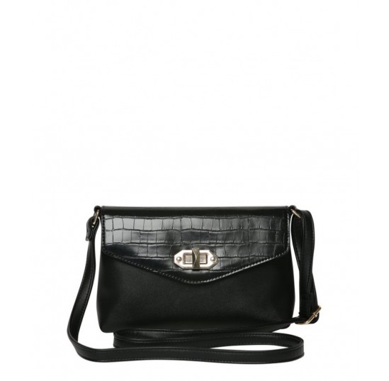 black Twist lock cross-body bag