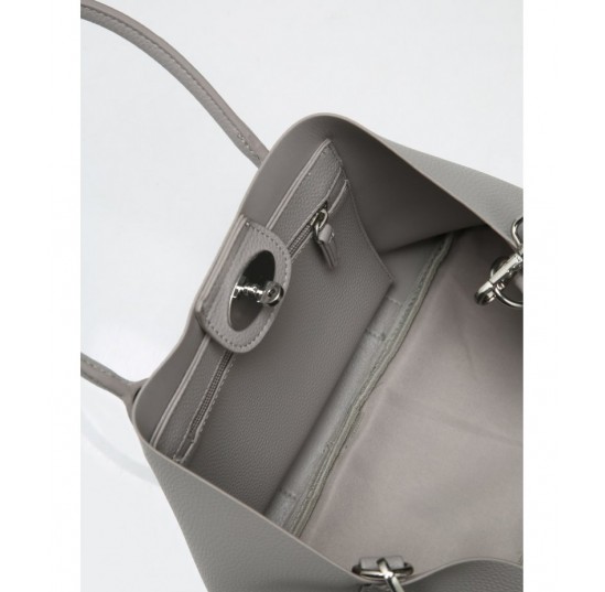 grey Twist Lock Tote