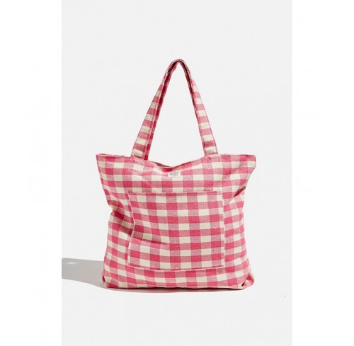 raspberry gingham Daily Tote *5