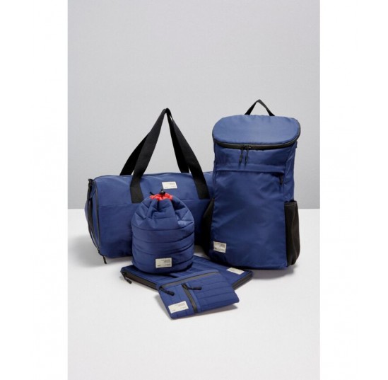 navy and red Practical recycling backpack