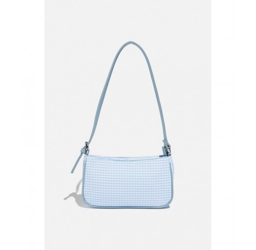 collegiate blue gingham seersucker Underarm bag