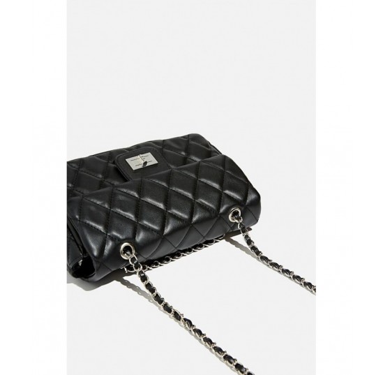 Quilted crossbody bag - black