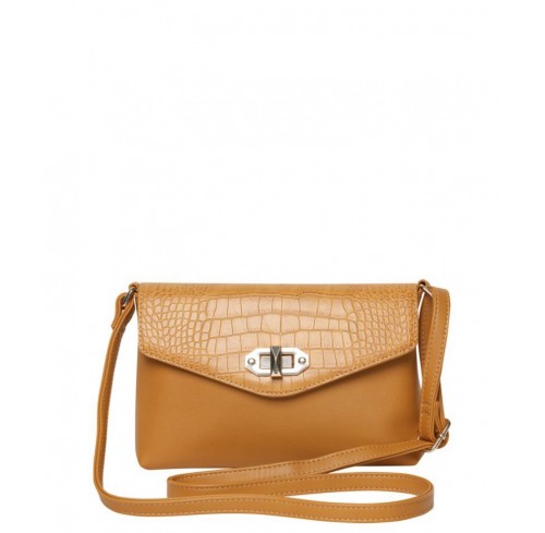 ochre Twist Lock Cross Body Bag