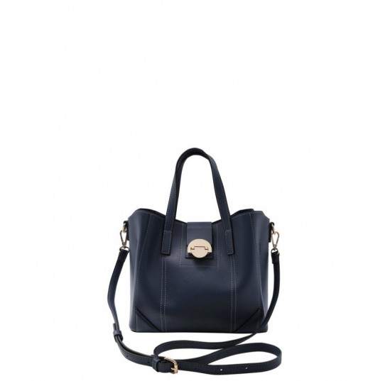 navy Statement lock tote bag