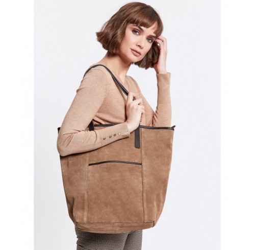 Suede shopping bag