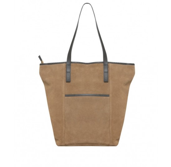 Suede shopping bag